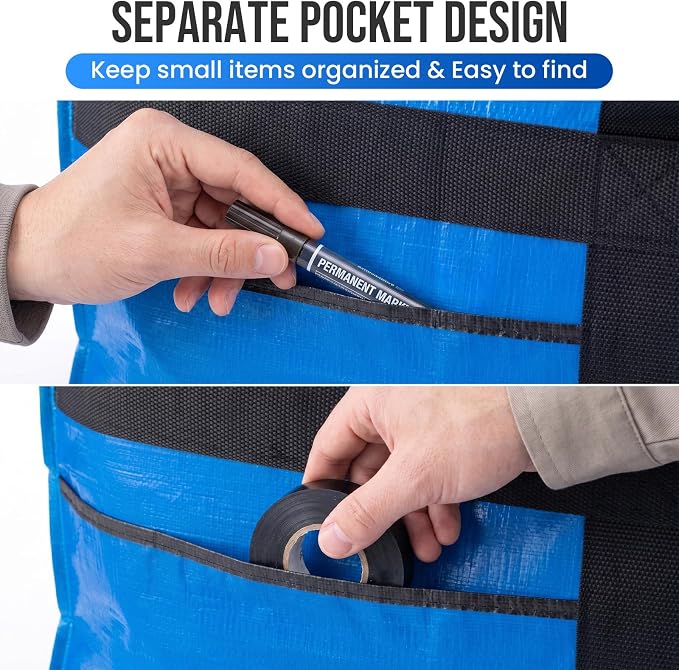 TAILI 2 Pack XXL Storage Bags with Visible Window and Handy Pocket,Blue - Image 5