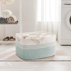 60L Woven Laundry Basket Hamper with Handles, Green - Image 3
