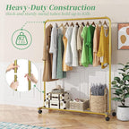 Simple Trending Clothes Clothing Garment Rack, Clothes Organizer, Gold - Image 5