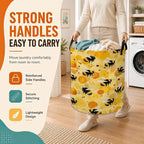 Cute Bee Laundry Basket,Foldable Oxford Laundry Hamper with Handles,Collapsible Clothes Storage Basket for Bedroom,Bathroom,or Laundry Room,20.8 x 16 Inches - Image 5