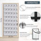 40-Pocket Over the Door Shoe Organizer - Large Mesh Pocket Hanging Shoe Organizer,Behind the Door Shoes Storage Holder Hanger,Large Capacity Design for Dorm Room College,Store 20 Pairs(Grey) - Image 3