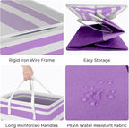 HomeHacks 2 Pack Laundry Baskets, Laundry Hampers Bags (Purple 88Lx2) | Waterproof, Freestanding, Collapsible Clothes Hamper with Reinforced Handles in Laundry Room, Dorm, Bathroom, Bedroom - Image 2