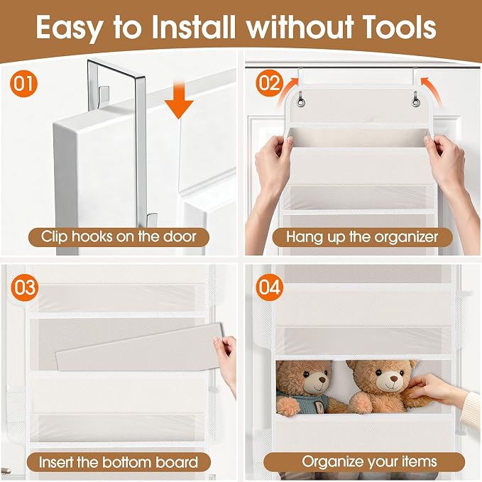 Over The Door Organizer Storage behind Door Hanging Organizer for Nursery - Image 3