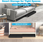 Under Bed Storage Container Bins 2 Pack, 4.5 Inch Slim Low Profile Underbed Clothes Storage Organizer for Dorm & Home, Use for Blanket and Toy Storage Box W/ Sturdy Bottom/Sides, Foldable Thick Fabric - Image 5