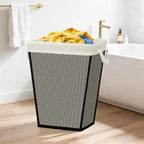 STO STO 75L Laundry Hamper, Space Saving Freestanding Clothes Basket with Iron Frame, Dirty Clothes Storage Bin with Removable Washable Liner for Bedroom, Bathroom, Dorm, Closet, Apartment, Beige - Image 9