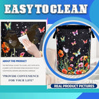 Colorful Butterflies Flowers Laundry Basket Oxford Cloth 18.9 x 16.5 Inch - Image 7