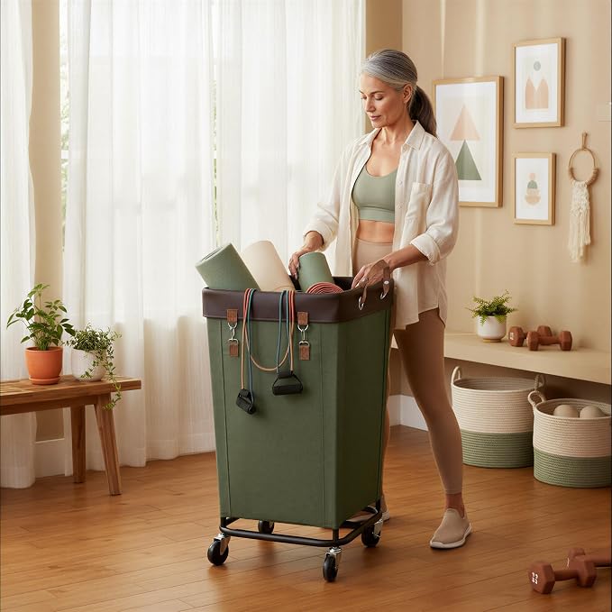 StorageWorks 160L Laundry Basket with Wheels, Rolling Hampers for Clothing - Image 7