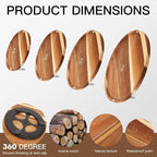 13in Acacia Wood Lazy Susan Turntable Organizer - Image 2