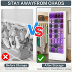 40-Pocket Over the Door Shoe Organizer - Large Mesh Pocket Hanging Shoe Organizer,Behind the Door Shoes Storage Holder Hanger - Image 4