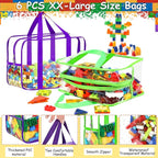 6 Colors XXL Toy Storage Bags with Labels Reusable Clear Toy Organizer - Image 3