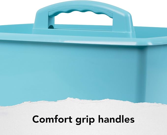 Storex Industries 13" x 11" x 6.375" Large Caddy, Teal (Pack of 2) - Image 4