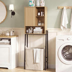 Over The Toilet Storage Cabinet,24" W Bathroom Organizer, Oak - Image 3