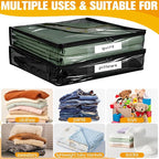 Plastic Storage Bags with Easy-Glide Zipper, Pack of 6, Durable Clear Vinyl Zippered Storage Bags for Clothes Sweaters Comforters Blankets Sheets Bedding (15.7 x 13.8 x 2.5 Inch, Transparent Black) - Image 5