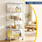 REGILLER 5-Wire Shelving Metal Storage Rack Adjustable Shelves,Standing Storage Shelf Units for Laundry Bathroom Kitchen Pantry Closet(Silver,11.8" D x 21.2" W x 55" H,With Wheels) - Image 4