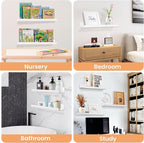 upsimples 4 Pcs 15" Acrylic Shelves for Wall Organize and Display, White - Image 7