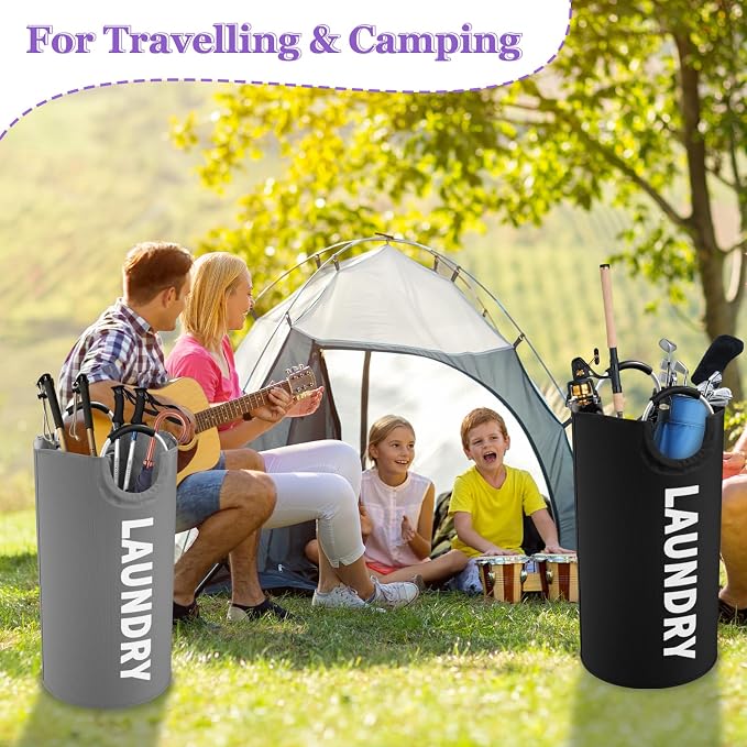 2Pcs Folding Clothes Basket with Handles, Large Laundry Basket for Family - Image 7