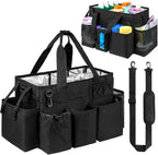 Cleaning Caddy Bag, Cleaning Supplies Organizer for Housekeepers, Housekeeping Caddy with Handle and Detachable Padded Cushion, Black by Jaffzora