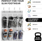 Simple Houseware 24 Pockets Clear Over the Door Shoe Organizer, Gray | 64" x 19", 4 Durable Metal Hooks, 4.3" x 9.5" Pocket Size, Multipurpose - Image 4