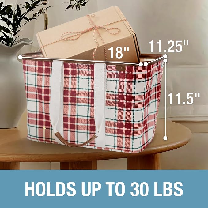 CleverMade Collapsible Tote LUXE, 30L Structured Tote Bag with Handles - Image 5