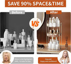 YCIA&DONE 360 Rotating Makeup Organizer and Storage for Vanity Countertop 3 Tiers, High Capacity Cosmetic Skincare Perfume Organizers for Dresser Bathroom Lazy Susan (Clear White) - Image 8