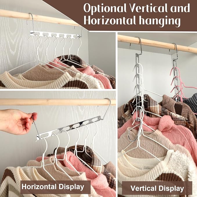 24 Pack Space Saving Hangers for Clothes Collapsible Metal Hangers Space Saving for Organization and Storage Hanger Organizer for Heavy Clothes Apartment College Dorm Room Essentials,Silver - Image 6
