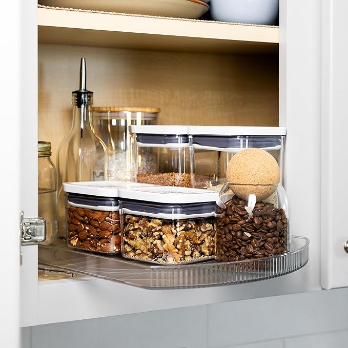NOSTA Home Rotating Lazy Susan for Refrigerator - Square Lazy Susan - Rectangular Fridge Lazy Susan Organizer - 360° Rotating Storage - Medium Size (15x11) - Image 7
