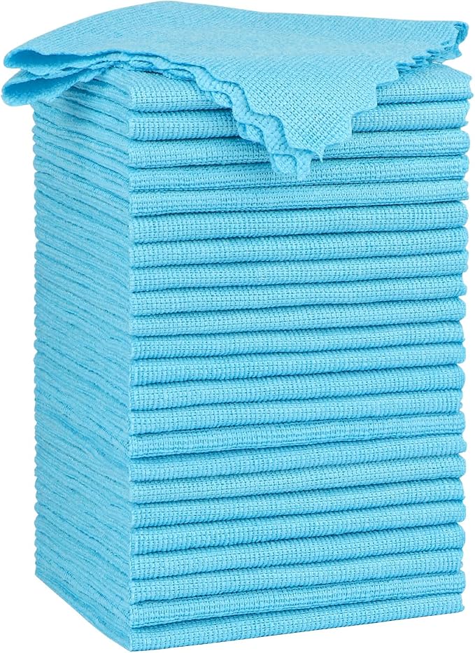 Orighty Microfiber Cleaning Cloth - 24 Pack, Blue Cleaning Rags 12x11 inch by AllRightinOrighty