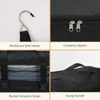 Surblue Hanging Shelves Travel Storage Bag Compression Packing Cube for Suitcase Portable Closet Organizer Collapsible with Extension Layer Large Capacity,Black,XXL - Image 6