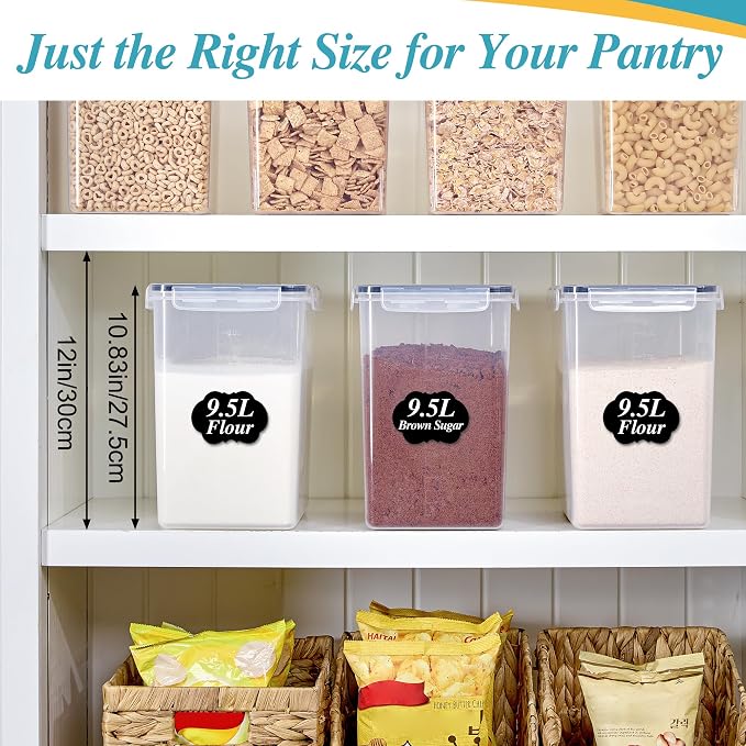 Vtopmart 9.5L Flour Sugar Storage Containers, 2 Pack, Each Fits 12.5 lb - Image 6