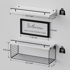WOPITUES Floating Shelves for Bathroom Decor Art, Modern White - Image 3