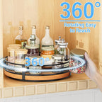 10" Lazy Susan Turntable Organizer - Wood Round Lazy Susan for Cabinet Kitchen Countertop Dining Table Pantry Cupboard Bathroom Coffee Bar Storage Home Decor - Image 2