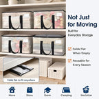 HomeHacks Moving Bags, Heavy Duty Storage Bags for Clothes, 10 Pack 93L - Image 4