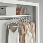 Neatfreak Slim Non Slip Hangers - Space Saving Hangers for Clothes with Lingerie Hooks and Pants Accessories Bar - Patented W Frame White Plastic (40) - Image 2