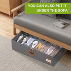 homyfort Shoe Organizer Under Bed, Fits 32 Pairs, Under bed Shoe Storage Boxes with Study Handles and Clear Cover, zapateras organizer for shoes, set of 2 - Image 7