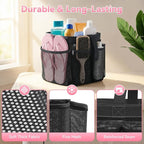 YASONIC Mesh Shower Caddy Portable for Dorm College Room Essentials, 8-Pocket Large Shower Bag with Single Handles, Hanging Shower Basket for Beach, Swimming, Bathroom, Beach, Black - Image 4