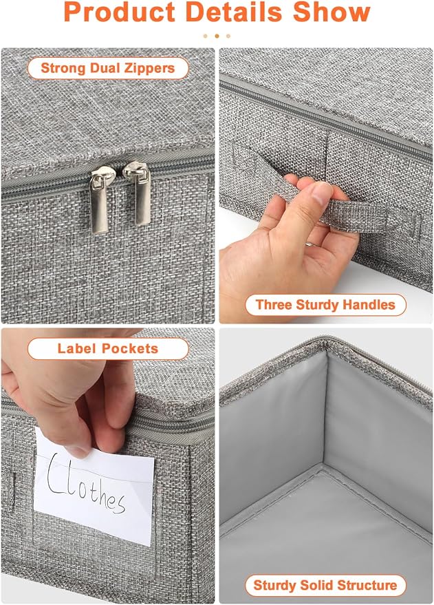 punemi 5 inch High Sturdy Low Profile Under Bed Storage, 2 Pack, Grey - Image 6