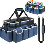 Cleaning Caddy Bag,Extra Large Cleaning Supplies Organizer with Handle for Housekeepers,Blue by ZIOZERTT