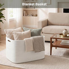 Large Laundry Basket/Hamper, 22"x17"x12", White - Image 3