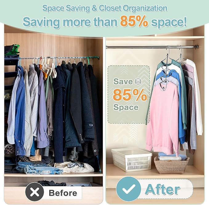 5 Tier Space Saving Shirt Hanger Non Slip Multi Blouse Hanger 2Pcs - Image 2