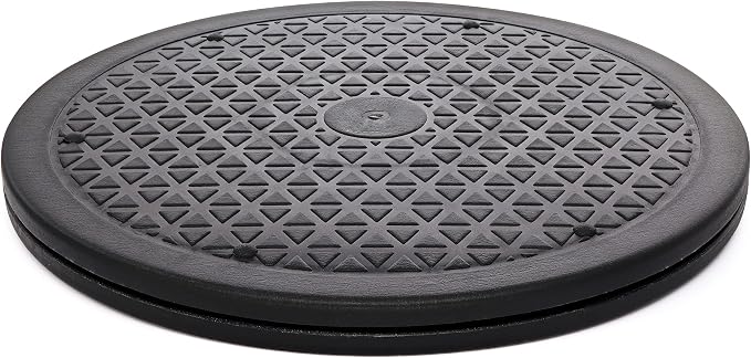 12 Inch Lazy Susan Turntable Organizer, Non Skid Large Lazy Susan Turntable for Cabinet, Computer or Laptop, Plastic Turn Table, Black, 1 PC by RamPro