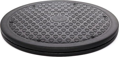 12 Inch Lazy Susan Turntable Organizer, Non Skid Large Lazy Susan Turntable for Cabinet, Computer or Laptop, Plastic Turn Table, Black, 1 PC by RamPro