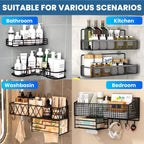 6 Pack Shower Caddy Adhesive Replacement, Shower Shelf Strong Adhesive Hooks, No Drilling, Transparent WaterProof Strips for Bathroom Shelves and Soap Holder - Image 7