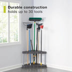 Rubbermaid Plastic Garage Corner Tool Tower Rack, Easy to Assemble, Organizes up to 30 Long-Handled Tools/Rakes/ Brooms/Shovles for Home/House/Outdoor/Sheds - Image 3