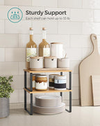 SONGMICS Cabinet Organizer Shelf, Set of 2 Spice Rack, Kitchen Storage - Image 5