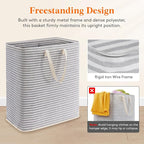 Lifewit 105L Large Collapsible Laundry Basket with Extended Handles, Grey - Image 6
