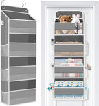 Over The Door Organizer Storage Large Capacity Hanging Bedroom Storage | 4 Shelves, 40 LB Capacity, Foldable Mesh Design, Clear Window, Sturdy, Large Storage Organizer for Nursery, Pantry & Closet by WiseLife