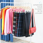 Home-it 10 Pack Velvet Hangers with Clips - Ivory Pants & Skirt Hangers - Ultra Thin No Slip Space-Saving for Pants, Skirts, Coats, Dresses, Tank Tops, Clothes - Image 7