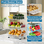 OKZEST 3-Tier Rolling Pantry Floor Organizers and Storage Cart with Wheels - Image 5