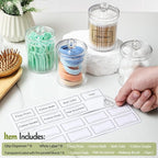 8 Pack Acrylic Qtip Holder Dispenser for Cotton Swabs, Balls, Floss Picks - Image 2
