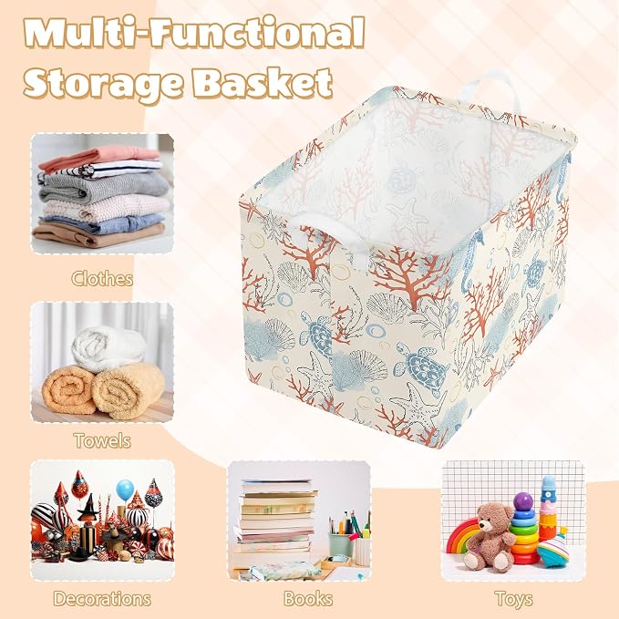 Collapsible Storage Basket Collapsible Fabric Laundry Basket with Handles - Image 5